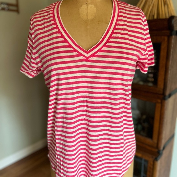 LOFT v neck striped tee - Picture 1 of 6